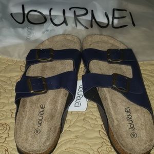 💐JOURNEI FOOTBED SANDALS SIZE 8 navy NWT💐